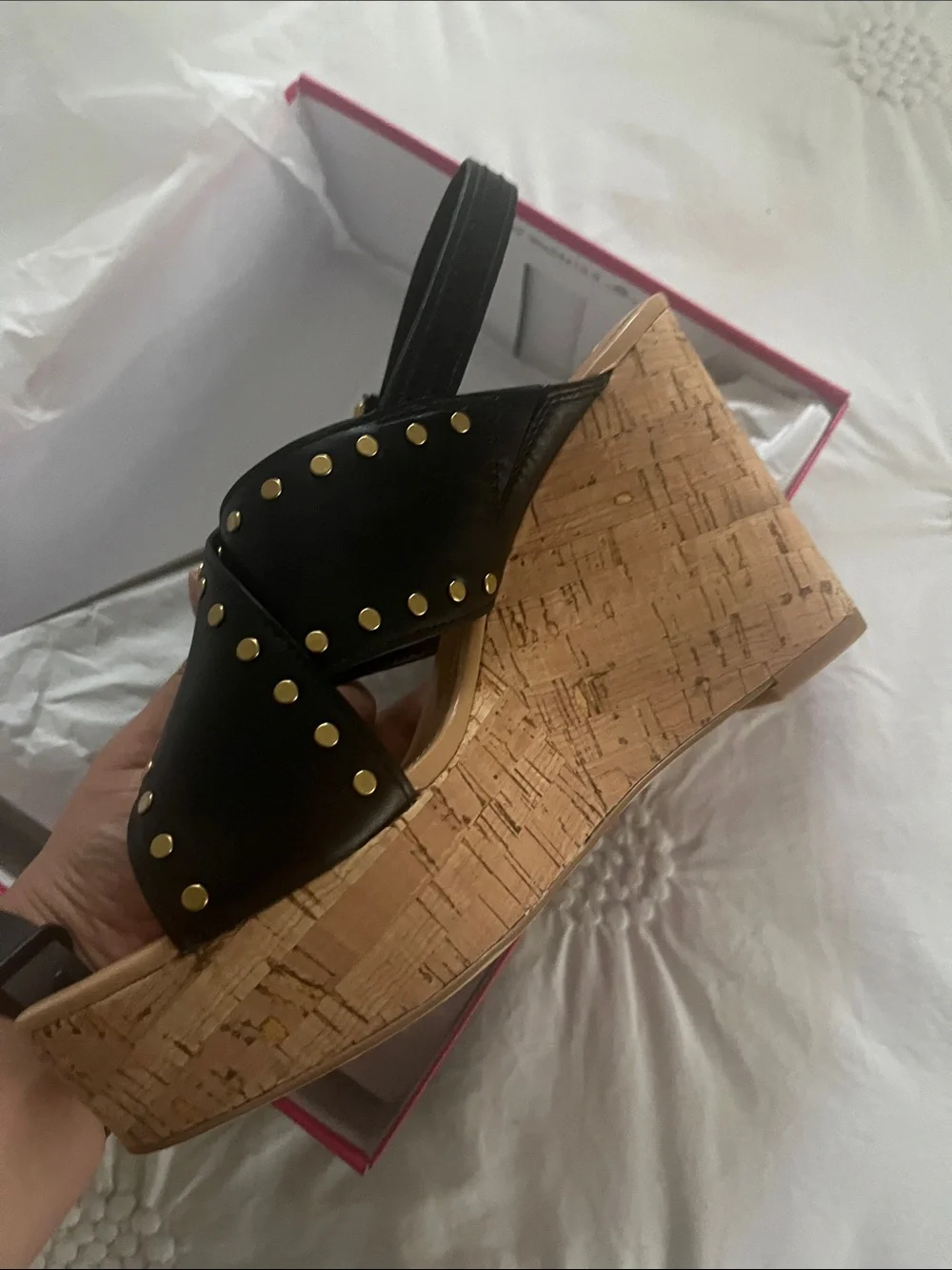 Vince Camuto Black Wedge Shoes Box